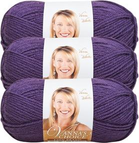 img 2 attached to Lion Brand Vanna's Choice 🧶 Yarn (3-Pack) in Purple Shade 860-147