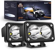 🔆 powerful nilight 2pcs 3-inch motorcycle led pods: super bright offroad fog & auxiliary lights for motorbikes, suvs, atvs, trucks, boats, tractors, forklifts. 5-year warranty included! logo