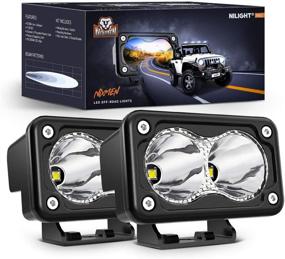 img 4 attached to 🔆 Powerful Nilight 2PCS 3-Inch Motorcycle Led Pods: Super Bright Offroad Fog & Auxiliary Lights for Motorbikes, SUVs, ATVs, Trucks, Boats, Tractors, Forklifts. 5-Year Warranty Included!