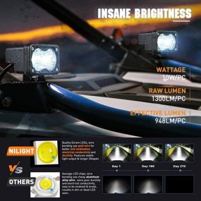 img 1 attached to 🔆 Powerful Nilight 2PCS 3-Inch Motorcycle Led Pods: Super Bright Offroad Fog & Auxiliary Lights for Motorbikes, SUVs, ATVs, Trucks, Boats, Tractors, Forklifts. 5-Year Warranty Included!