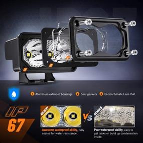 img 2 attached to 🔆 Powerful Nilight 2PCS 3-Inch Motorcycle Led Pods: Super Bright Offroad Fog & Auxiliary Lights for Motorbikes, SUVs, ATVs, Trucks, Boats, Tractors, Forklifts. 5-Year Warranty Included!