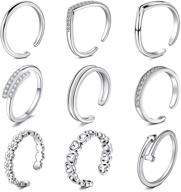 🌺 qwalit women's adjustable toe rings in rose gold and silver tones - stylish toe rings and anklets for women and girls - knuckle rings, tail rings, knot rings, and simple fingers rings - elegant foot anklet jewelry for sandals logo