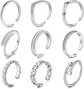 img 4 attached to 🌺 QWALIT Women's Adjustable Toe Rings in Rose Gold and Silver Tones - Stylish Toe Rings and Anklets for Women and Girls - Knuckle Rings, Tail Rings, Knot Rings, and Simple Fingers Rings - Elegant Foot Anklet Jewelry for Sandals