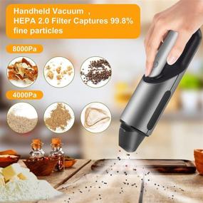 img 3 attached to 🔋 Cordless Portable Handheld Vacuum Cleaner – Small USB Vacuum for Home, Car, and Pet Hair