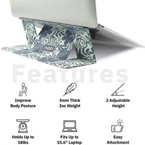 img 3 attached to 💻 MOFT Invisible Slim Laptop Stand - Adhesive & Reusable, Adjustable Angles, Compatible with 15.6" Laptops