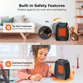 img 2 attached to 🔥 1500W Portable Electric Space Heater with Adjustable Thermostat for Indoor Use - Efficient Heating for Offices, Bedrooms, and Desks