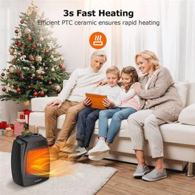 img 3 attached to 🔥 1500W Portable Electric Space Heater with Adjustable Thermostat for Indoor Use - Efficient Heating for Offices, Bedrooms, and Desks