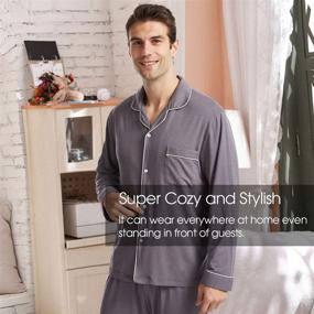 img 2 attached to BAMBOO COOL Pajama Lightweight Sleepwear Men's Clothing