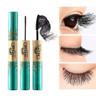 💯 gecomo black volume and length mascara | 2-in-1 wand, waterproof, no smudge, no clump, no flake | thick & black silk fiber lash mascara | best for women logo