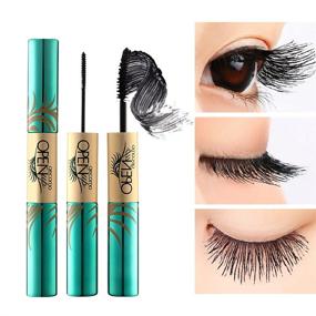 img 4 attached to 💯 GECOMO Black Volume and Length Mascara | 2-in-1 Wand, Waterproof, No Smudge, No Clump, No Flake | Thick & Black Silk Fiber Lash Mascara | Best for Women