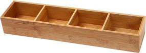 img 2 attached to Efficient Drawer Organization with YBM HOME Bamboo 4 Compartment Organizer Tray, 329