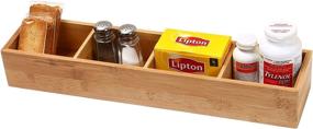 img 4 attached to Efficient Drawer Organization with YBM HOME Bamboo 4 Compartment Organizer Tray, 329