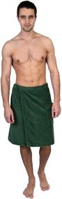img 1 attached to 🛀 TowelSelections Men's Adjustable Cotton Velour Body Cover Up: Ultimate Wrap for Shower & Bath Robe