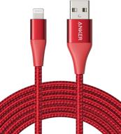 🔌 anker powerline+ ii lightning cable 10ft (red) - mfi certified extra-long charging cord for iphone se, 11 pro max, xs max, xr, 8, ipad 8 & more logo