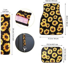 img 1 attached to 🌻 Complete 17-Piece Sunflower Car Accessories Set: Stylish Seat Covers, Car Mats, Steering Wheel Cover, Shoulder Pads, and Armrest Pad for Auto Decoration!