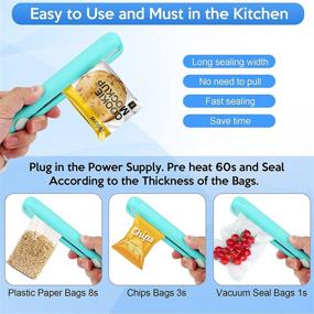 img 3 attached to 💕 Portable Mini Chip Bag Heat Sealer for Food Storage - Pink, with Power Cable (No Battery Needed)