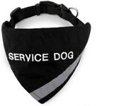 🐾 doggie stylz service dog bandana with reflective strip for night safety, collar included- black small (neck 10-16'') logo