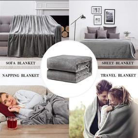 img 2 attached to 🛋️ MIULEE Fleece Throw Blanket: Cozy Dark Grey Bed Blanket for Couch, Sofa, and Bed - Soft Flannel, Fuzzy Plush, Twin Size 60"x80