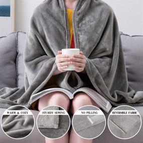 img 1 attached to 🛋️ MIULEE Fleece Throw Blanket: Cozy Dark Grey Bed Blanket for Couch, Sofa, and Bed - Soft Flannel, Fuzzy Plush, Twin Size 60"x80