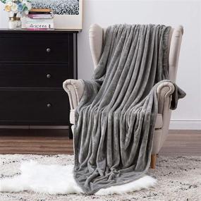 img 4 attached to 🛋️ MIULEE Fleece Throw Blanket: Cozy Dark Grey Bed Blanket for Couch, Sofa, and Bed - Soft Flannel, Fuzzy Plush, Twin Size 60"x80