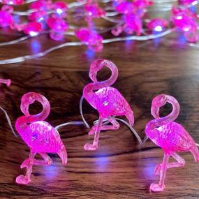 img 3 attached to Summer Decoration Pink Flamingo String Lights for Home Wedding Birthday Party - 8.5ft Tropical Themed 🌴 Coral Mini Bird Ornaments with Timer, Remote Control and 9 Lighting Modes - Ideal for Camping Decor