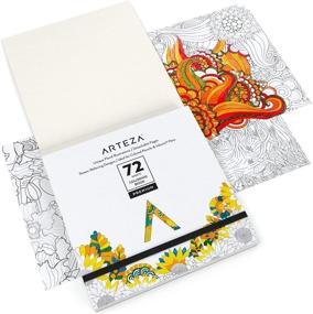 img 3 attached to 🌸 Arteza Adult Coloring Book: Floral Designs, 72 Sheets, 6.4x6.4 Inches, 100lb Paper