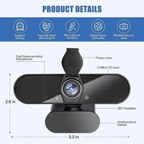 img 3 attached to 🎥 1080P HD Streaming USB Computer Webcam with Microphone and Privacy Cover - Amoner, Plug and Play for Gaming and More