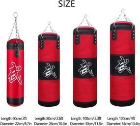 img 2 attached to Versatile Sfeexun Heavy Bag Boxing Set for Men, Women, and Kids - Unfilled Punching Bag with Ceiling Hook, Chains, Ideal for MMA, Kickboxing, Muay Thai, Karate, Taekwondo Training