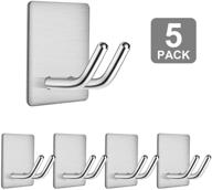 aptgaga robe towel hooks - heavy duty stainless steel bathroom kitchen hooks - waterproof 5 pack logo