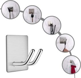 img 1 attached to APTGAGA Robe Towel Hooks - Heavy Duty Stainless Steel Bathroom Kitchen Hooks - Waterproof 5 Pack