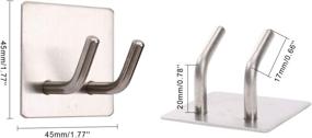 img 3 attached to APTGAGA Robe Towel Hooks - Heavy Duty Stainless Steel Bathroom Kitchen Hooks - Waterproof 5 Pack