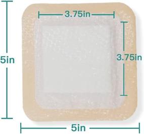 img 3 attached to 🩹 Dimora Silicone Super Absorbent Dressing with Border, Waterproof Adhesive 5"x5" (12.5 cm*12.5 cm) - Pack of 10 Ultra-Absorbent Pads for Exuding Wounds