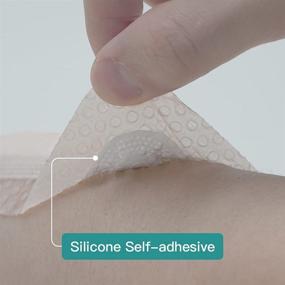 img 1 attached to 🩹 Dimora Silicone Super Absorbent Dressing with Border, Waterproof Adhesive 5"x5" (12.5 cm*12.5 cm) - Pack of 10 Ultra-Absorbent Pads for Exuding Wounds