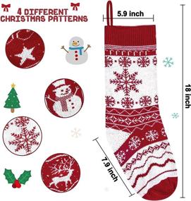 img 3 attached to Christmas Stockings Farmhouse Snowflakes Decorations Seasonal Decor