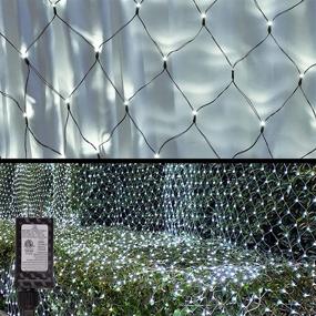 img 4 attached to 🎄 Dchola Christmas Net Lights: 200 LED Outdoor Mesh Lights for Bushes, Patio, Hedge, Porch Ceiling - 8-Lighting Modes, Waterproof Fairy Lights - 9.8 x 6.6ft (White)