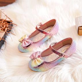 img 1 attached to 👸 Walofou Sparkling Princess Ballerina Iridescent Girls' Shoes