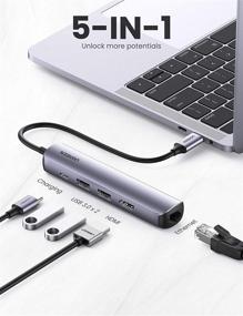 img 3 attached to UGREEN USB C Hub Ethernet Adapter - 5-in-1 Multi Port with Gigabit Ethernet, 4K HDMI, USB C PD Charging, and 2 USB 3.0 Ports - Compatible with MacBook, iPad Pro, XPS, Pixelbook, Surface, Chromebook & More