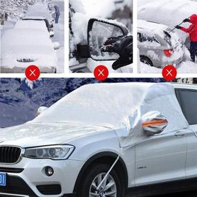 img 2 attached to Premium Fullgaden Car Windshield Snow Cover with Side Mirror Sleeve | Fits Most Vehicles | Protects Glass and Wipers from Weatherproof, Rain, Sun, Frost - Silver