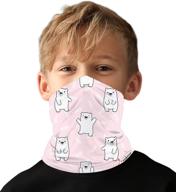🧢 meakeize kids full-coverage tube face mask bandanas - uv protection neck gaiter headband, upf 50+ fabric logo