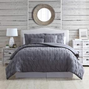 img 3 attached to 🛏️ King Size Modern Threads Hannah 5-Piece Charcoal Textured Technique Comforter Set