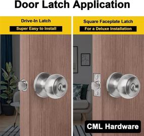 img 3 attached to CML Hardware Keyed Entry Door Knob Set - Stainless Steel Entrance Door Lock with Removable Latch Plate for Exteriors and Interiors - Round Ball Handle, 1 Pack