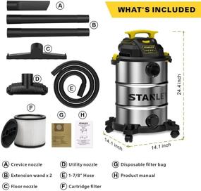 img 1 attached to 💦 Powerful Stanley Wet Vacuum: Ideal for Janitorial & Sanitation Supplies, with 1 Gallon Capacity & High Horsepower!
