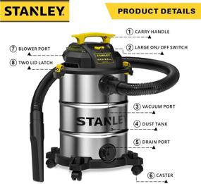img 2 attached to 💦 Powerful Stanley Wet Vacuum: Ideal for Janitorial & Sanitation Supplies, with 1 Gallon Capacity & High Horsepower!