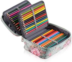 img 3 attached to 🌹 Organize Your Art Supplies with Shulaner 72 Slots Colored Pencil Case - Rose B