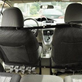 img 3 attached to 🐶 MARBOL Dog Car Carrier: Adjustable Mesh Pet Fence Ensuring Safety & Protection in the Back Seat