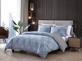 img 4 attached to Milan Blue Twin Comforter Set by City Scene - Enhance Your Bedroom Décor