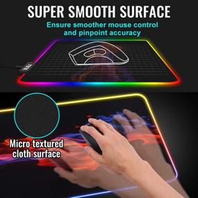 img 1 attached to NJSJ RGB Gaming Mouse Pad - Large LED Extended Soft Mousepad with 12 Lighting Modes, 2 Brightness Levels - Waterproof Surface & Non-Slip Rubber Base - Computer Mouse Mat for Gamers - 31.5X11.8 in