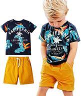 👕 adorable toddler boy summer outfit: t-shirt &amp; shorts set! logo