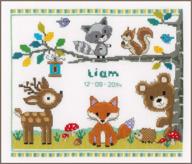 🌲 vervaco counted cross stitch kit forest animals: create stunning 11.2" x 9.6" masterpieces! logo