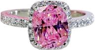 qiaoying ring 18k white gold gp: elegant pink austria crystal for lady bridal wedding engagement logo